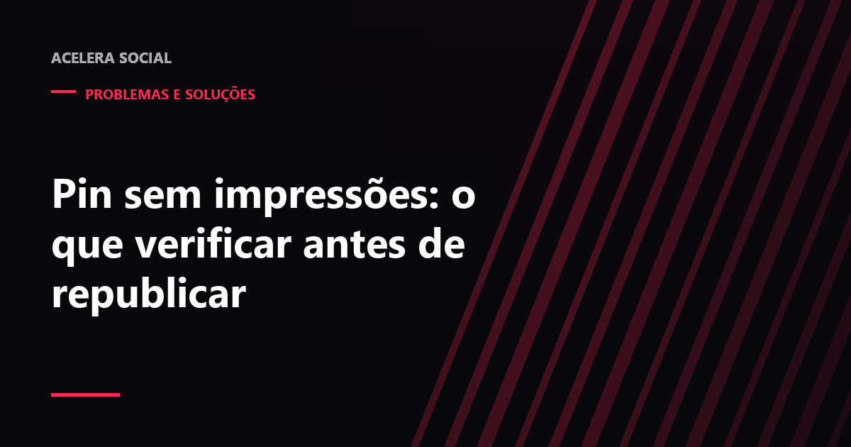 Tela de estatísticas do Pinterest com o contador de impressões parado em zero ao lado da miniatura de um pin